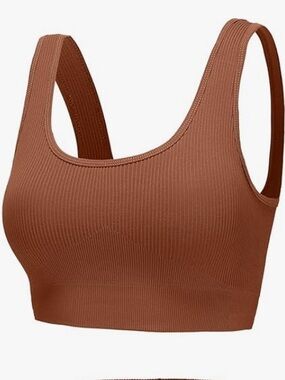 Four Pack Unbranded Black and Brown Sports Bras Size Large